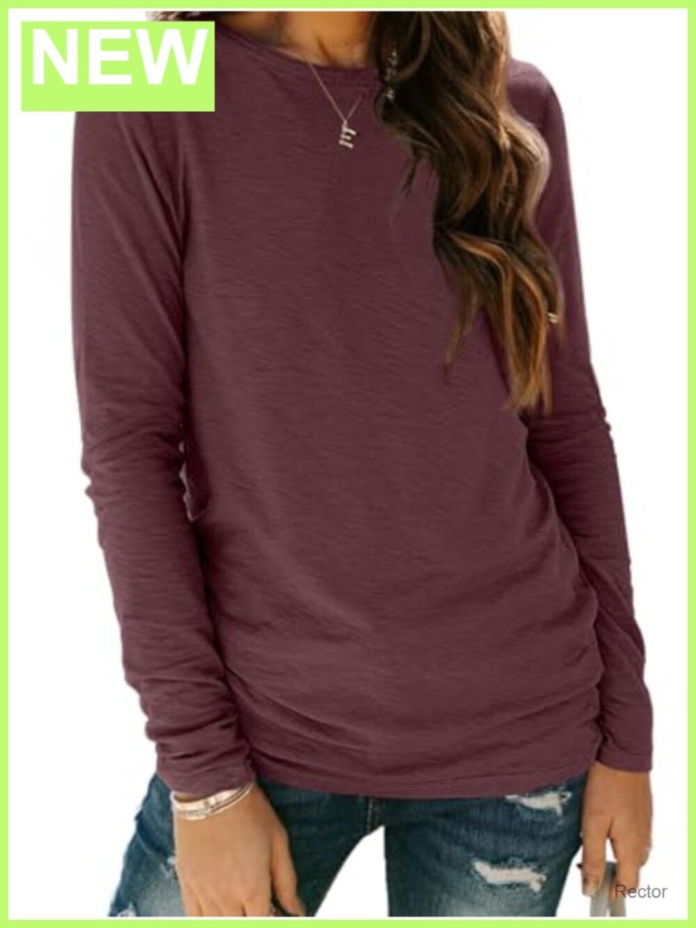Long Sleeve Crewneck T-Shirt Stretch Casual Basic Layer Top